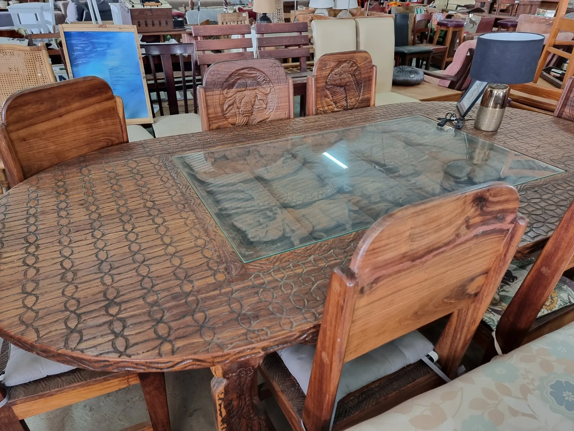 Animal Theme Dining Table & 8 Chairs